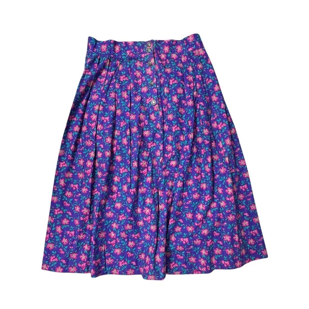 Vintage David Brooks Skirt Womens Size Medium (14 vintage) Button-Front Pleated
